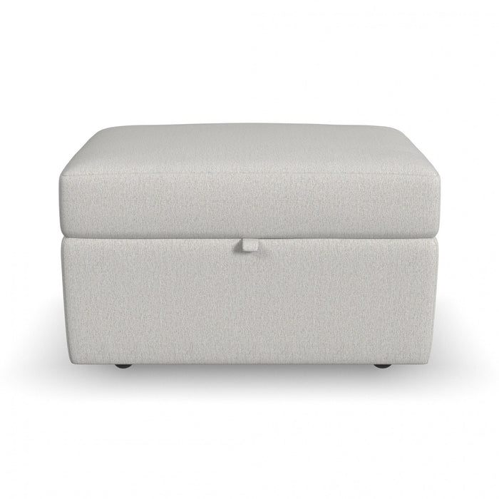 Flex - Square Storage Ottoman - Pearl Silver