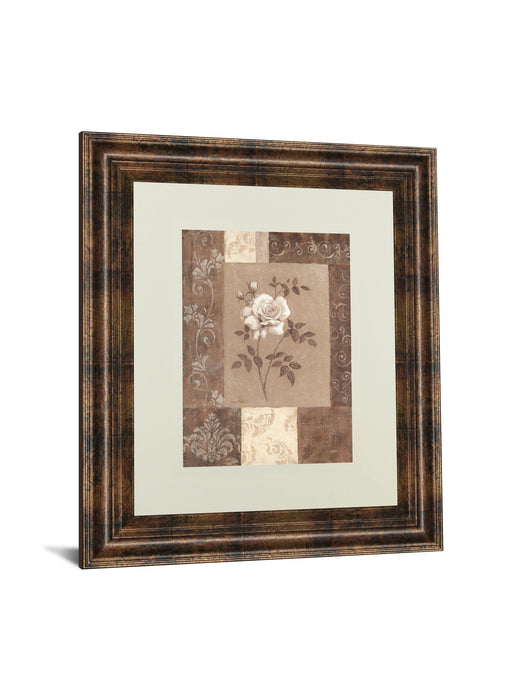 Single Rose By Vivian Flasch - Framed Print Wall Art - Light Brown