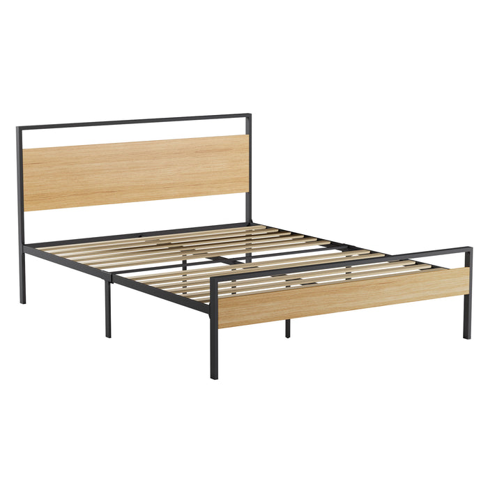 Thompson - King Metal and Wood Platform Bed - Natural