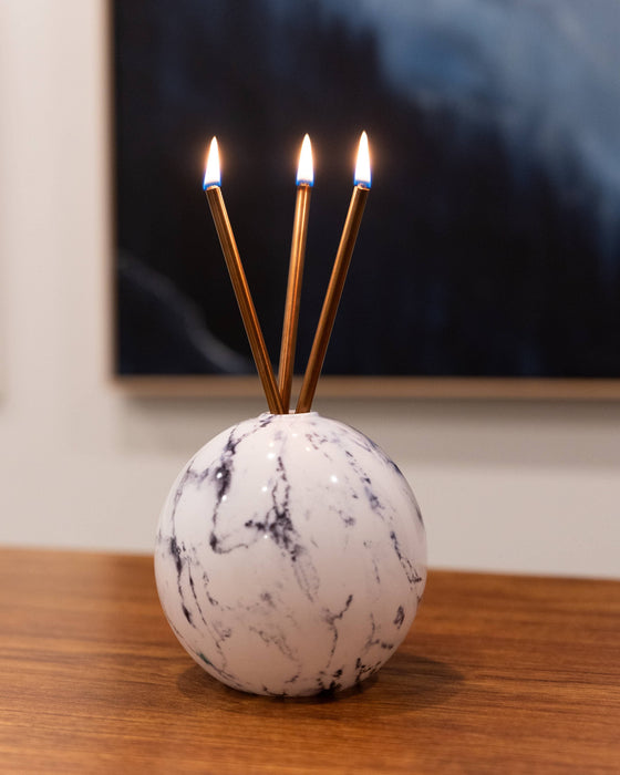 Neva Vase, White Marble Candle Holder [x6 Vases]