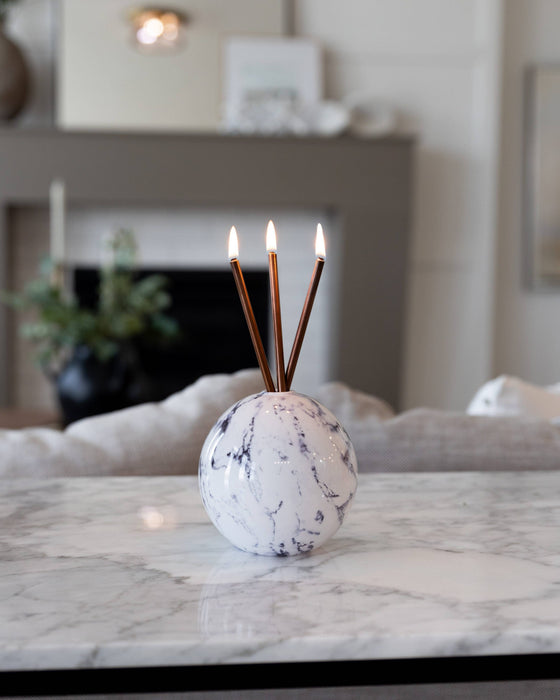 Neva Vase, White Marble Candle Holder [x6 Vases]