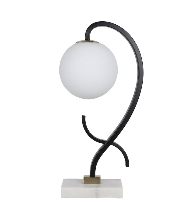 Lunar Loop Metal & Marble Accent Lamp (Set of 2) - Matte Black / White