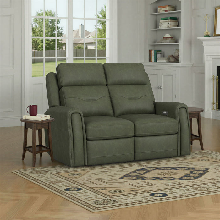 Felix - Power Reclining Loveseat With Console, Power Headrest, Lumbar, Heat & Massage
