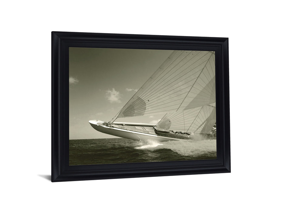 Windborne Racer - 28" x 34" Framed Wall Art - Dark Gray