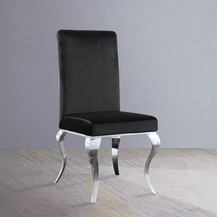 Fabiola - Side Chair Set of 2) - Black Fabric & Stainless Steel