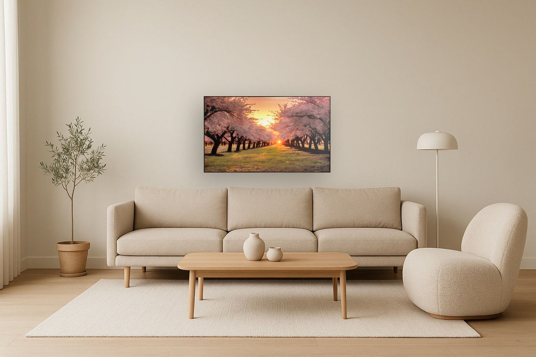 Blush Orchard Hand-Embellished Canvas In Frame - Pink / Gold