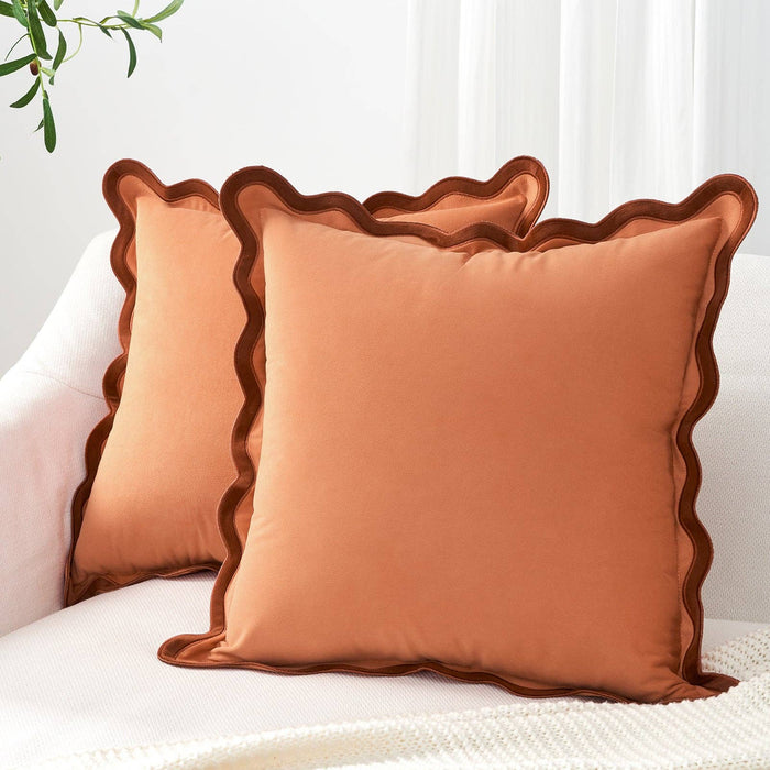 Maleku Pillow Covers (2-Pack) - Rust/Coral: 20x20 inch
