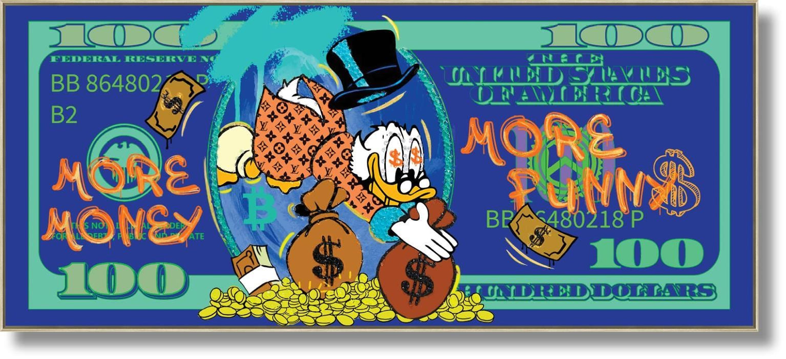 Greedy Duck Delight - 28" x 63" Framed Wall Art - Green