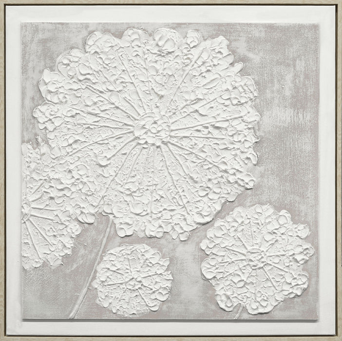 "Textured Elegance I" Hand-Painted Canvas In Frame - Neutral