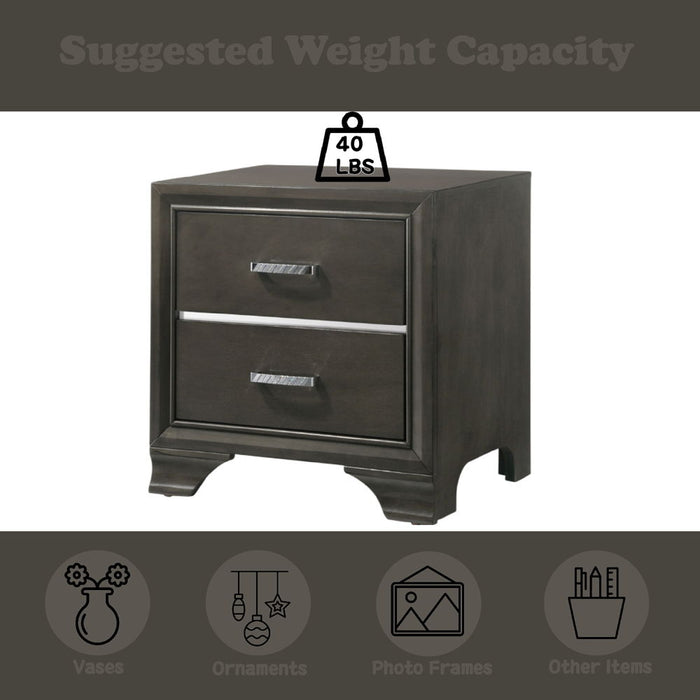 Carine II - Nightstand - Gray
