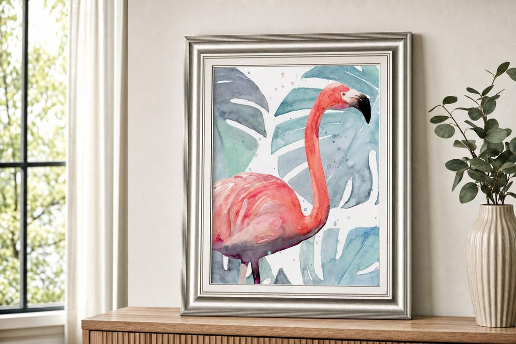 22x26 Flamingo Splash I By Annie Warren - Pink