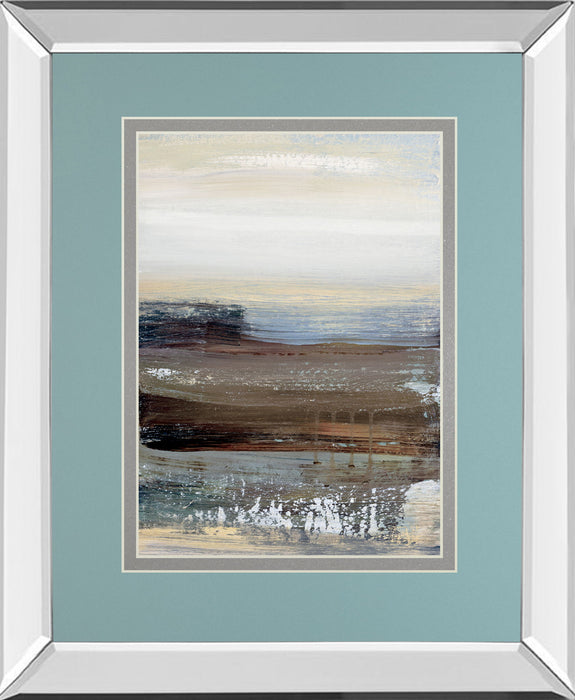 Hint Of By Aerial Snow - Mirror Framed Print Wall Art - Light Blue
