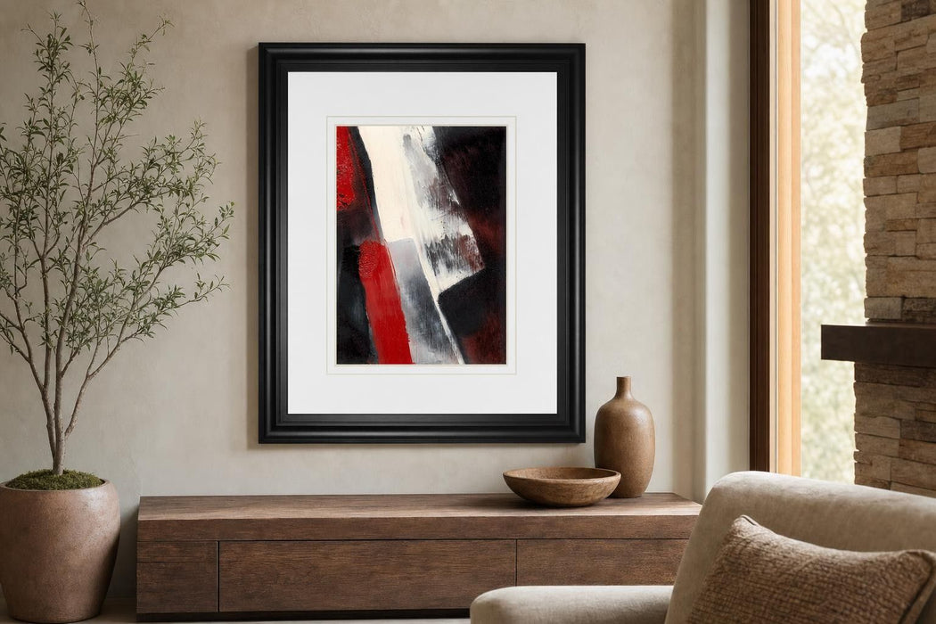 34x40 Red Streak I By Sharon Gordon - Dark Gray