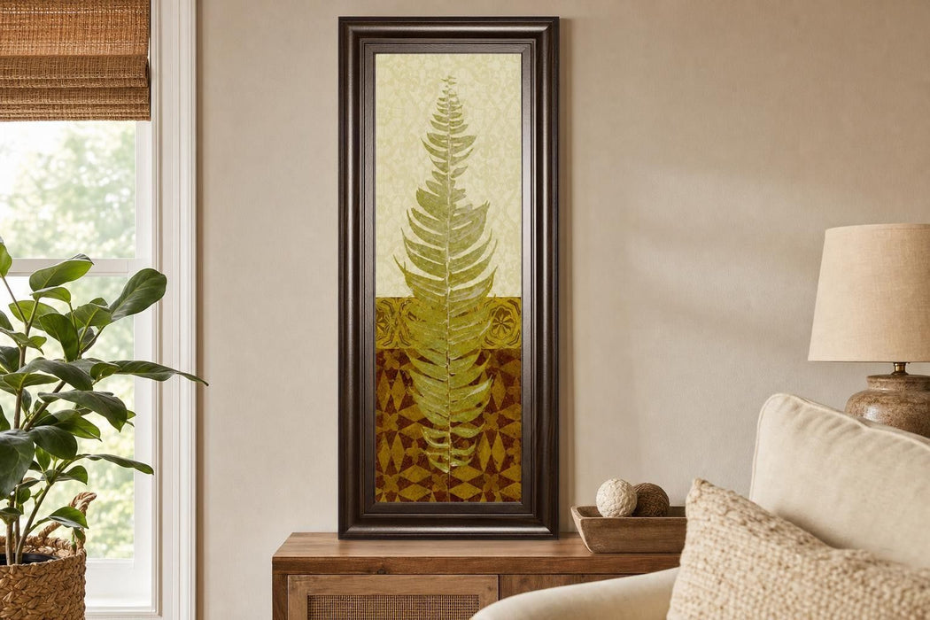 18x42 Tropical Frond II By Alonzo Saunders - Light Brown