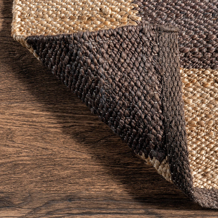 Christana Traditional Checkered Jute Area Rug: Ivory / Rectangle / 6' x 9'