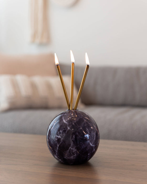 Neva Vase, Charcoal Marble Candle Holder [x6 Vases]