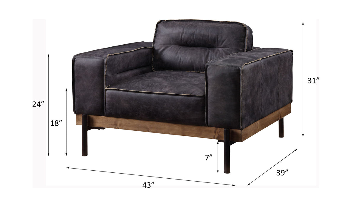 Silchester - Chair - Antique Ebony Top Grain Leather