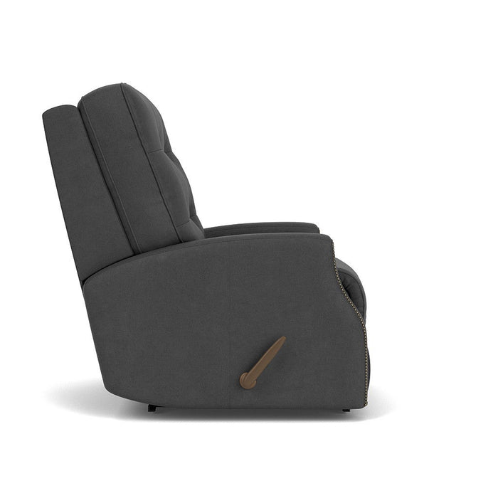 Devon - Leather Recliner, Nailhead Trim - Black