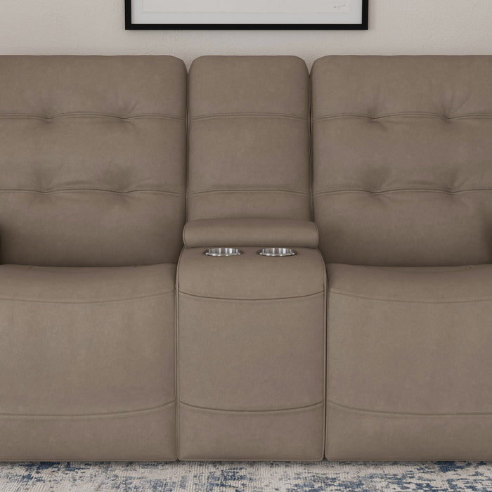 Iris - Power Reclining Loveseat With Console & Power Headrests
