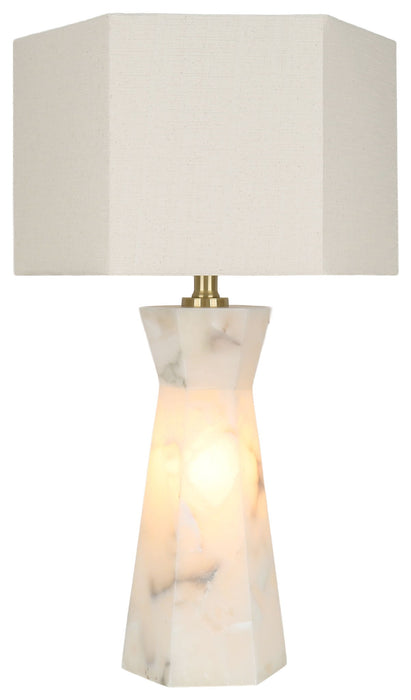 Evening Facet - 28 X 16 - Alabaster Table Lamp With Night Light (Set of 2) - Natural Stone