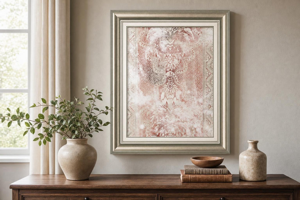 22x26 World Traveler Textile III By June Erica Vess - Pink