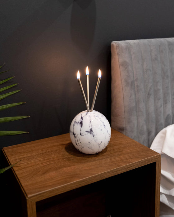 Neva Vase, White Marble Candle Holder [x6 Vases]
