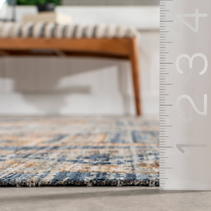 Zazie Traditional Machine Washable Indoor/Outdoor Area Rug: Blue / Rectangle / 4' x 6'