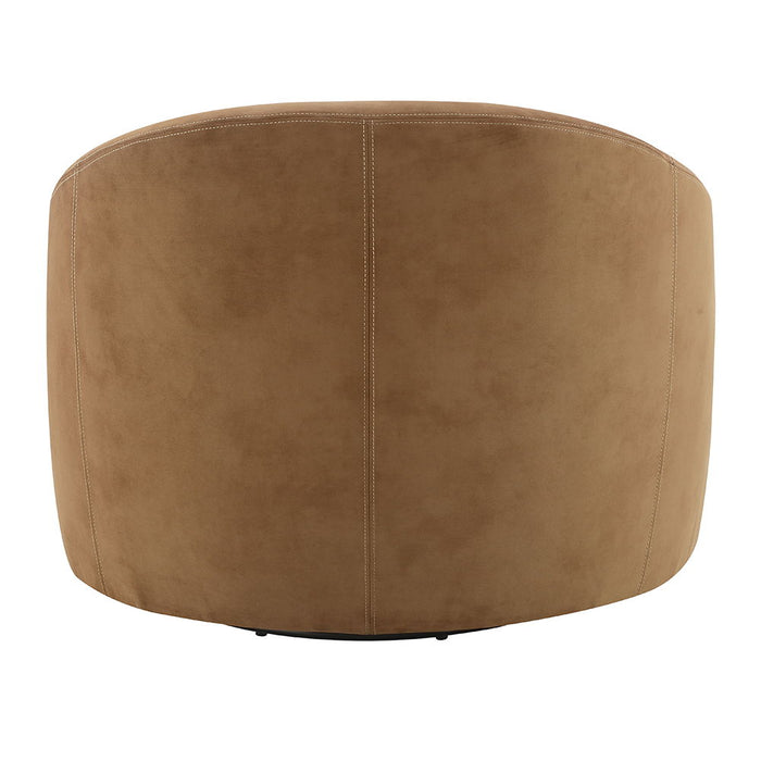 Zoey - Accent Chair With Swivel - Chocolate Suede