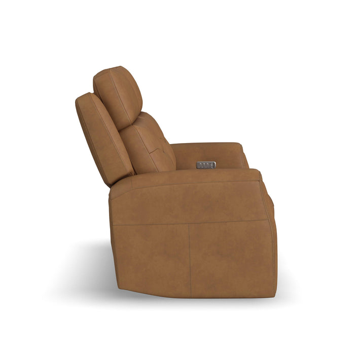 Felix - Power Reclining Loveseat With Console, Power Headrest, Lumbar, Heat & Massage