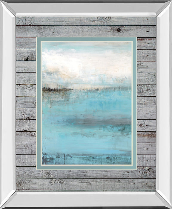 Beyond The Sea By Wani Pasion - Mirror Framed Print Wall Art - Light Blue