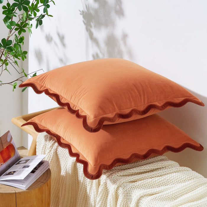 Maleku Pillow Covers (2-Pack) - Rust/Coral: 20x20 inch