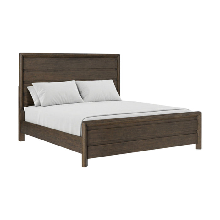 Pacific Grove - King Panel Bed With Cross-Planked Headboard And Footboard And Solid Wood Construction - Dark Oak