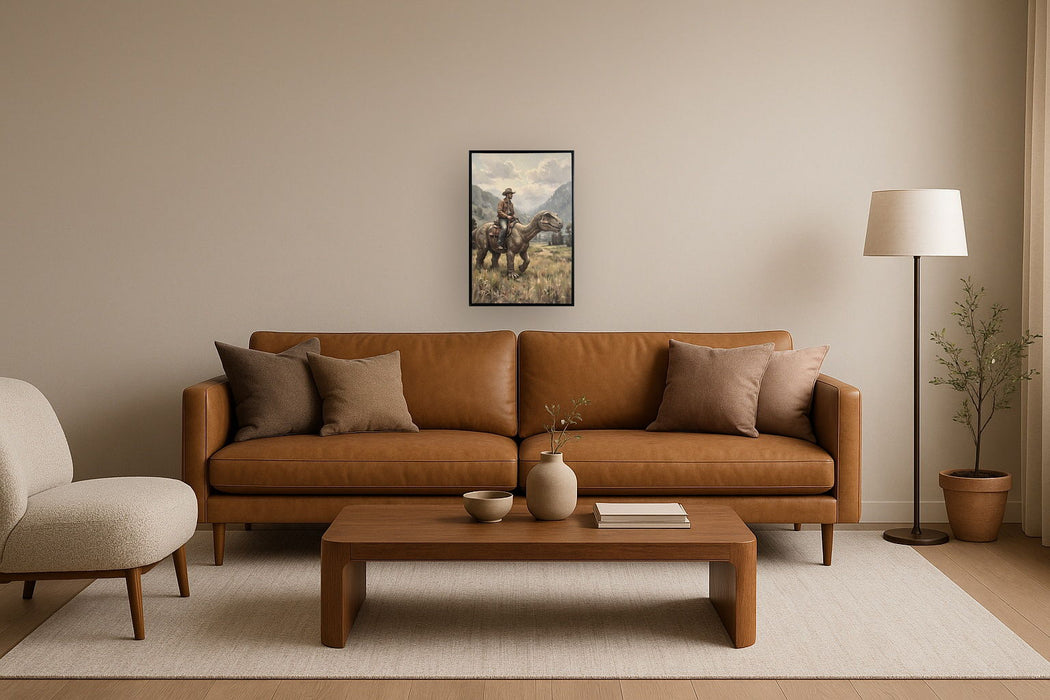 Jurassic Trail II Textured Canvas In Frame - Black / Brown