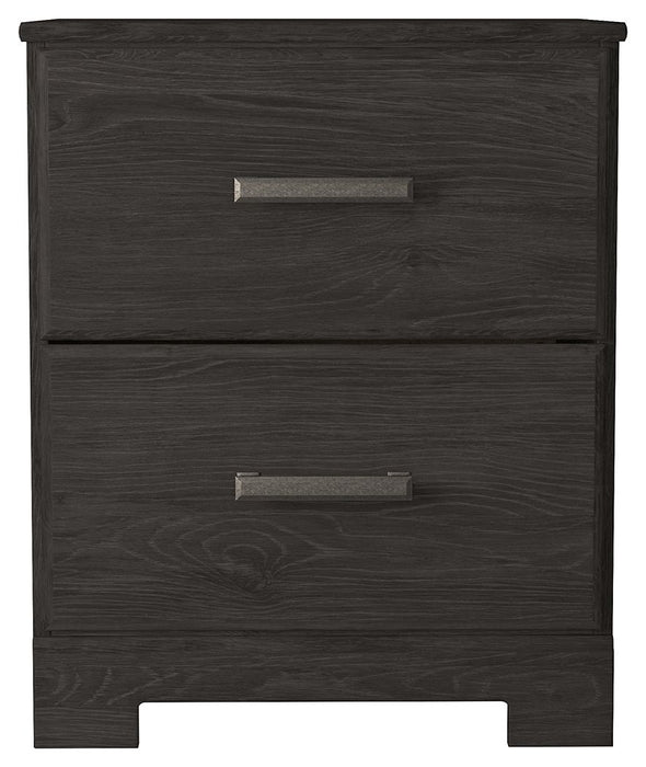 Belachime - Two Drawer Night Stand - Charcoal