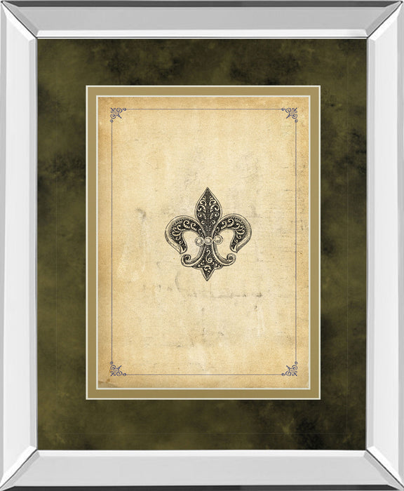 Fleur Di Lies I By Alexey Paviuts - Mirror Framed Print Wall Art - Beige