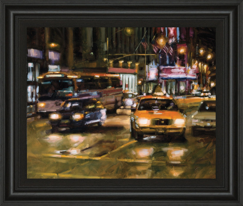 Radio City, New York City By Desmond O'hagan - Framed Print Wall Art - Light Brown