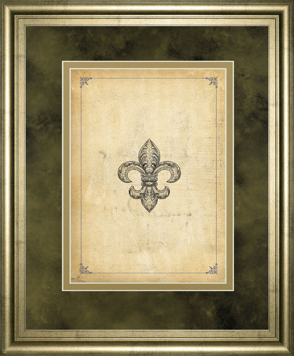 Fleur Di Lies II By Alexey Paviuts Double Matted - Framed Print Wall Art - Beige