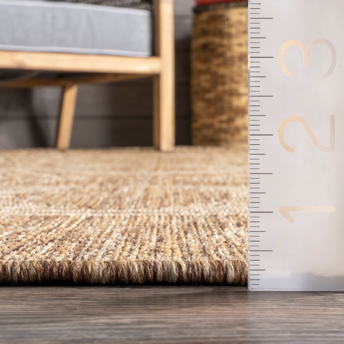 Ranya Tribal Indoor/Outdoor Area Rug: Light Brown / Runner / 2' x 8'