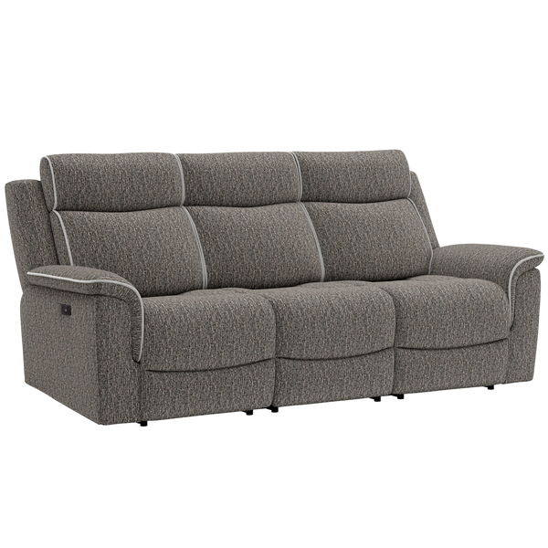 Arthur - Zero-Gravity Power Sofa With Drop-Down Table, 2 Stainless Steel Cupholders, USB-A/USB-C Charging, Pocket Storage, And Pillow-Top Arms - Speckled Slate
