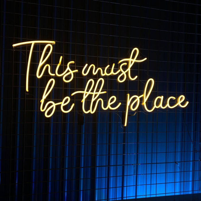 This Must Be The Place Neon Sign, Wall Decor For Store: White / 25"/63cm