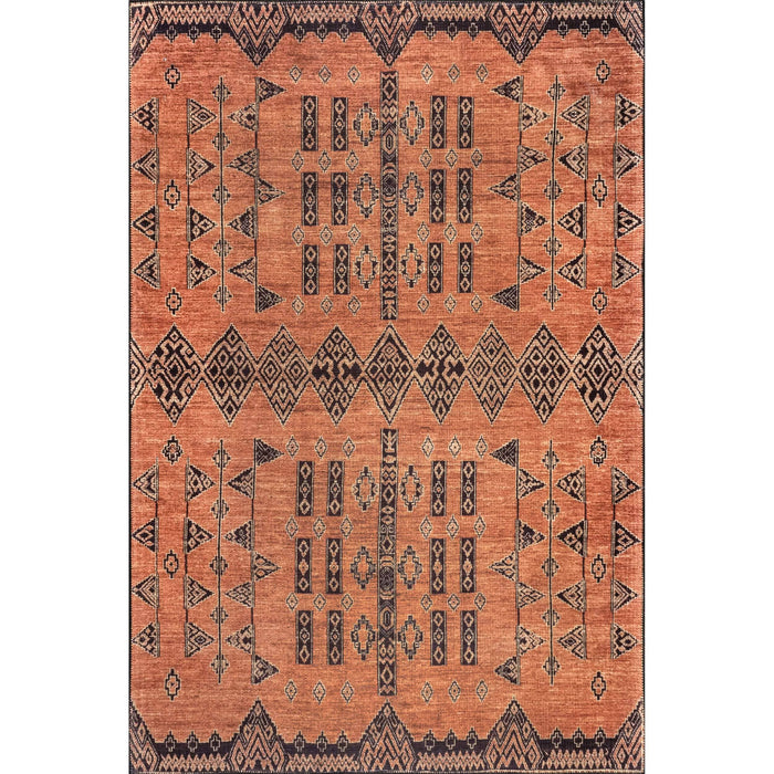 Quincy Cotton-Blend Traditional Area Rug: Rust / Runner / 2' x 8'