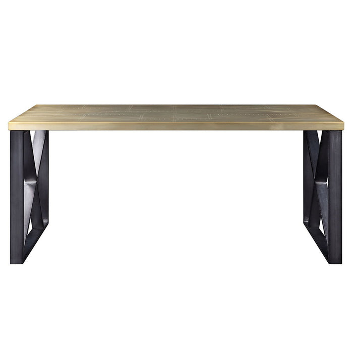 Jennavieve - Executive Writing Desk - Gold Aluminum