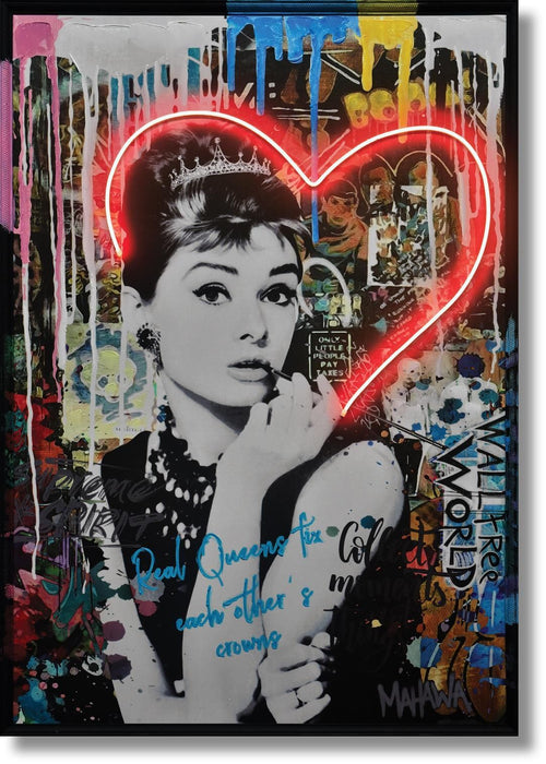 Radiant Muse Heart - 33" x 48" Framed Wall Art - Pink
