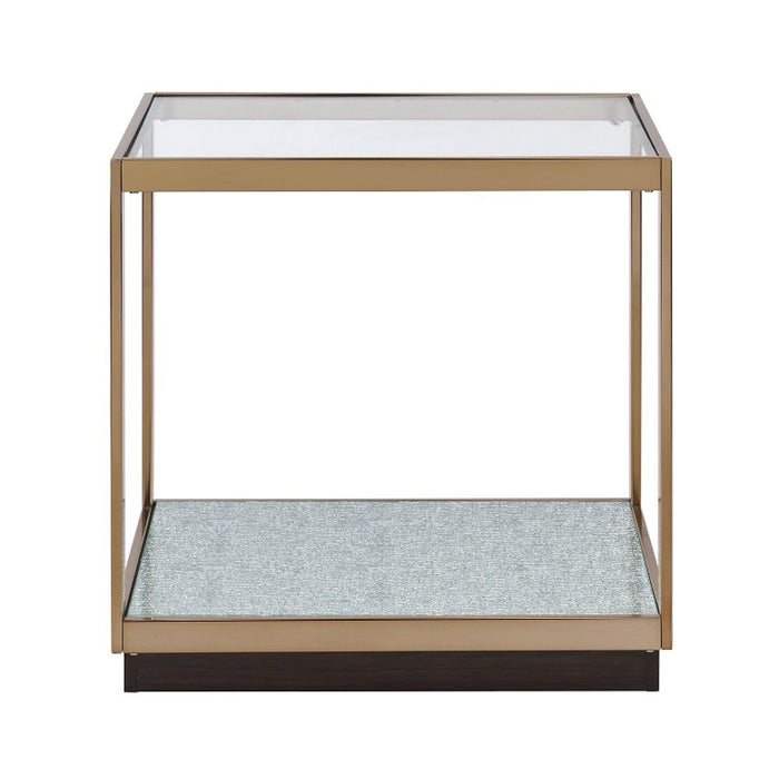 Kaia - End Table - Glass & Gold