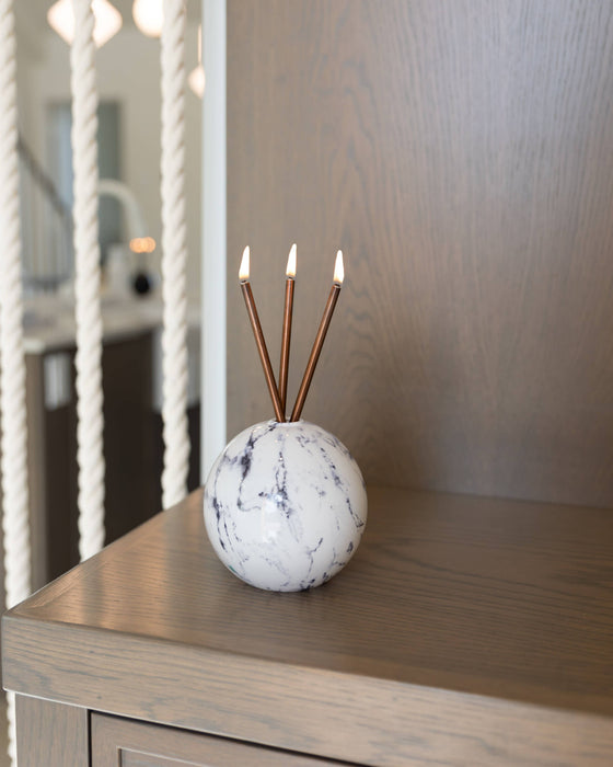 Neva Vase, White Marble Candle Holder [x6 Vases]