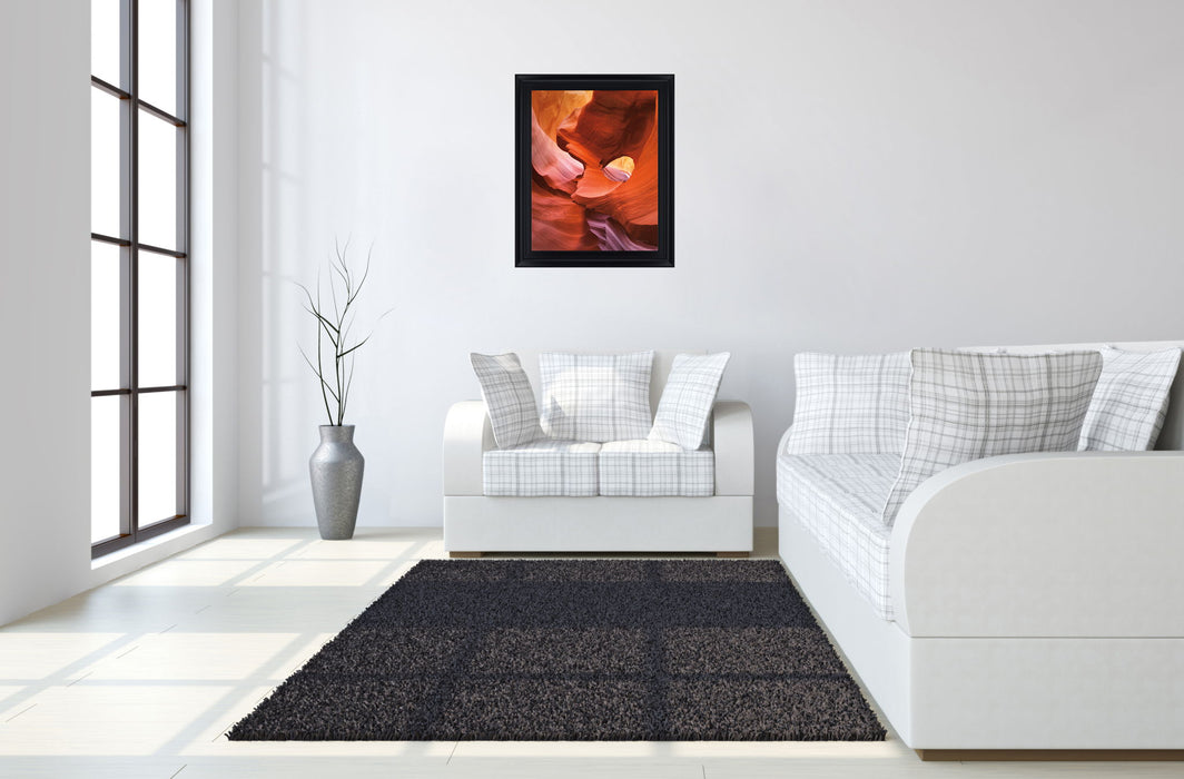Sunlit Veins - 28" x 34" Framed Wall Art - Orange