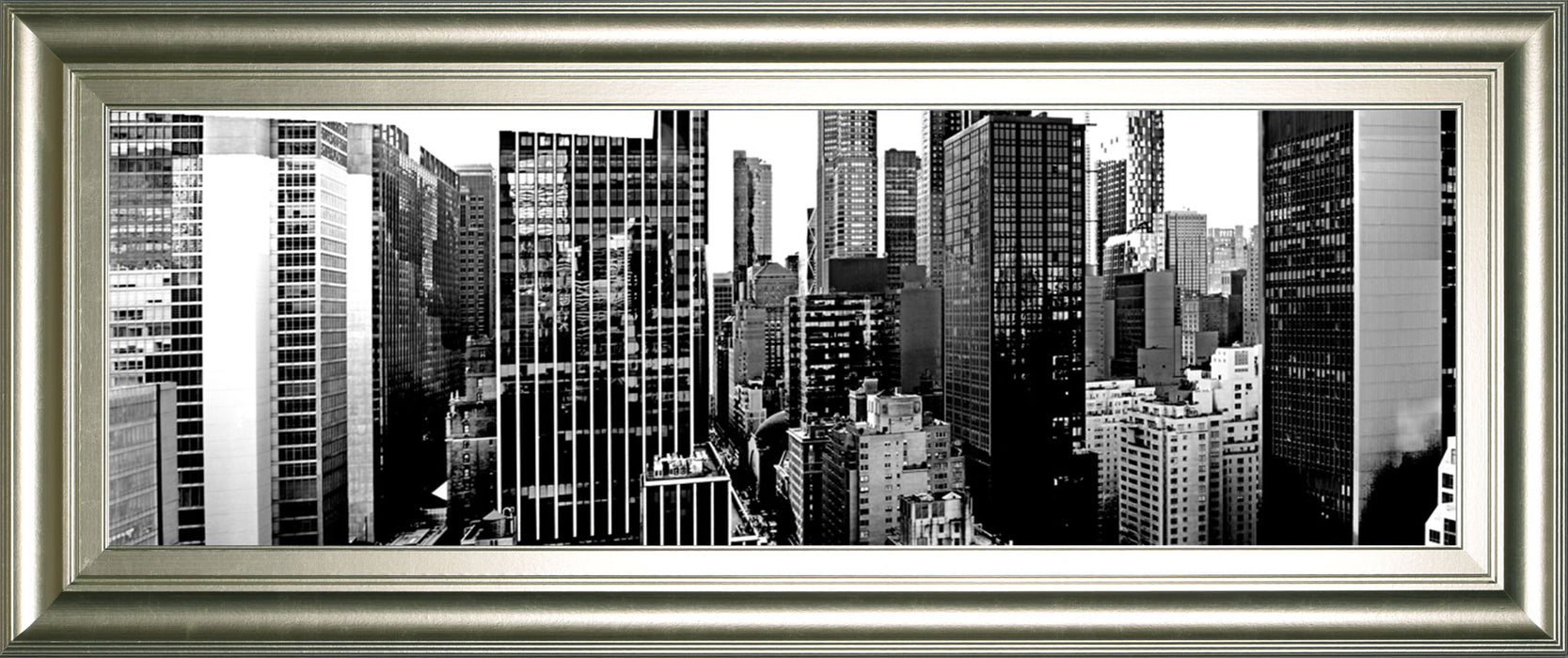 Panorama Of NYC VII By Jeff Pica - Framed Print Wall Art - Dark Gray
