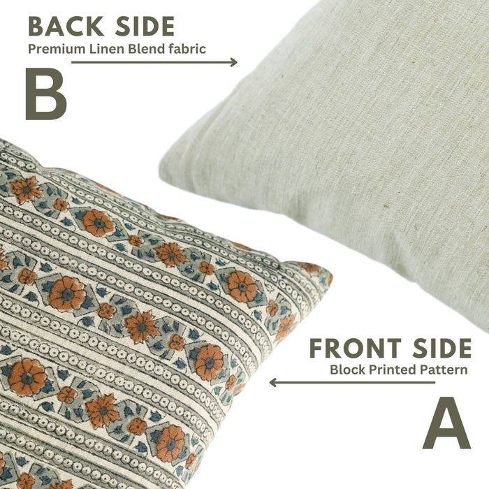 Home Decor Linen Blend Cushion Cover - Rakhi Flower: Linen Blend / One Side / 18X18