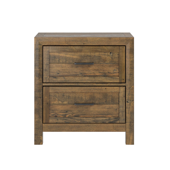 Pine Valley - 2 Drawer Nightstand - Caramel Brown