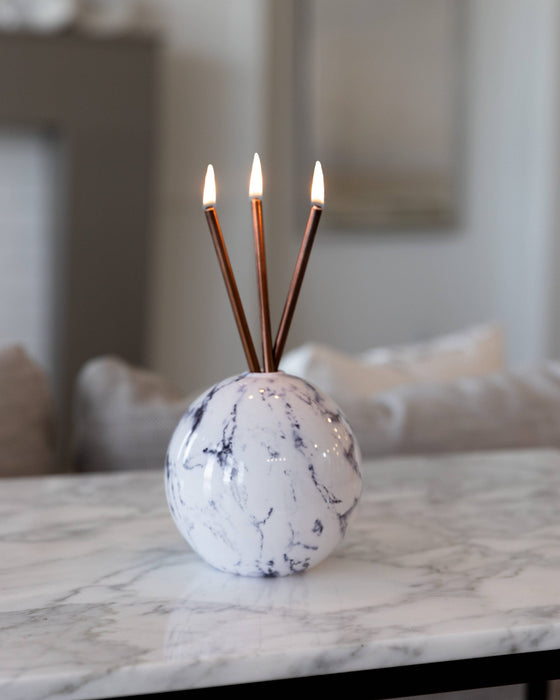 Neva Vase, White Marble Candle Holder [x6 Vases]